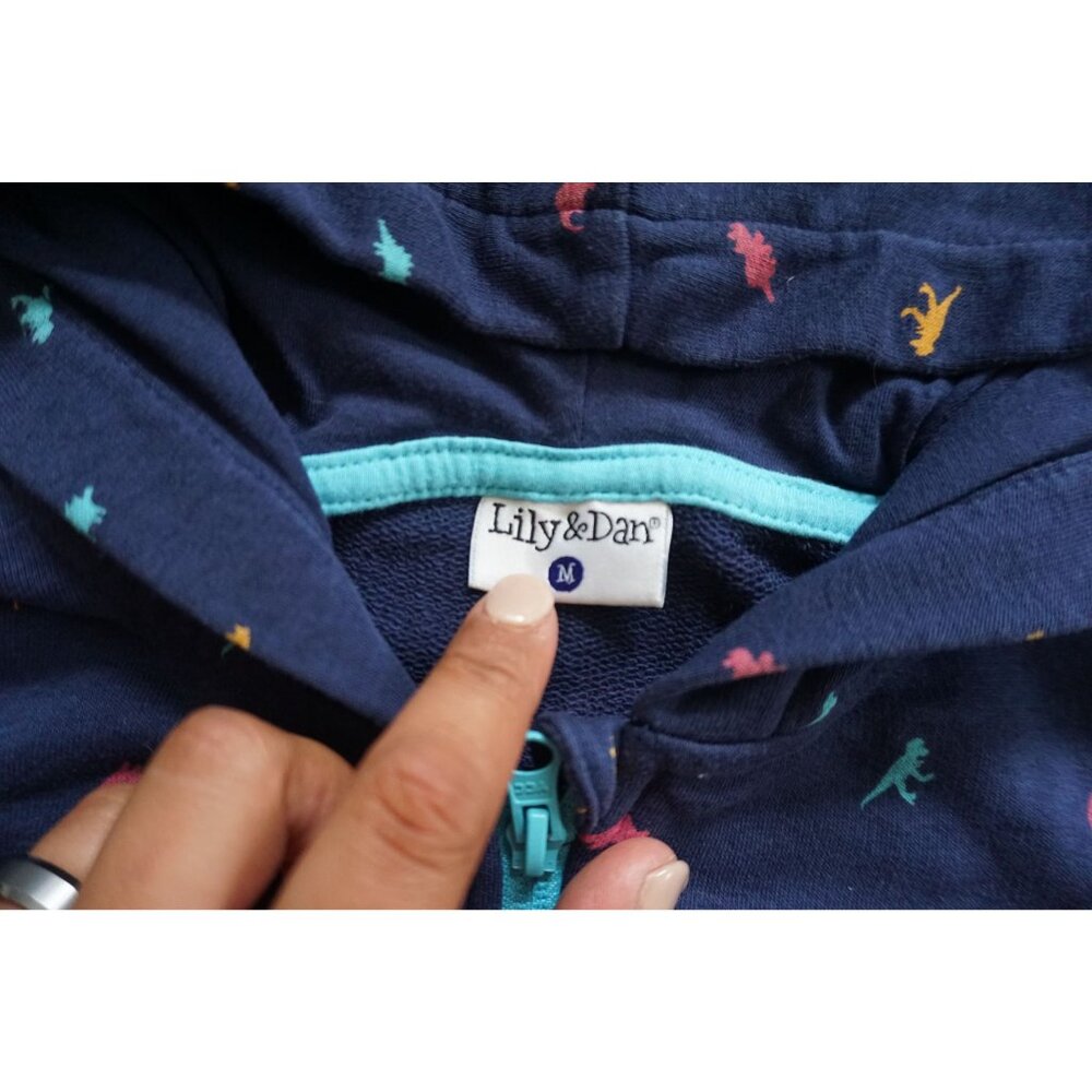 Lily & Dan Girls Navy Hoodie & Joggers Set – Size M - Picture 4 of 8